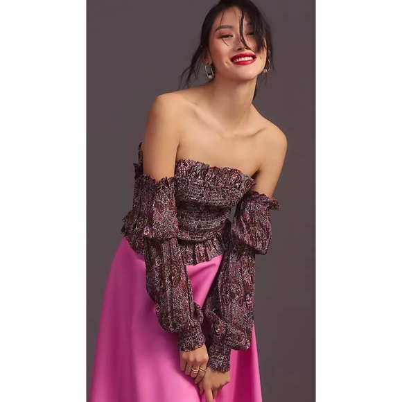 BY ANTHROPOLOGIE Smocked Off-The-Shoulder Blouse - Picture 4 of 5